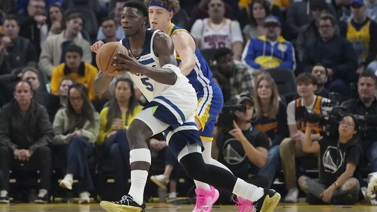 Anthony Edwards has 30 points and 9 assists in the Timberwolves' 107-90 victory over the Warriors