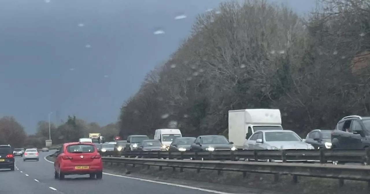 Storm Darragh leads to M1 gridlock near Lisburn