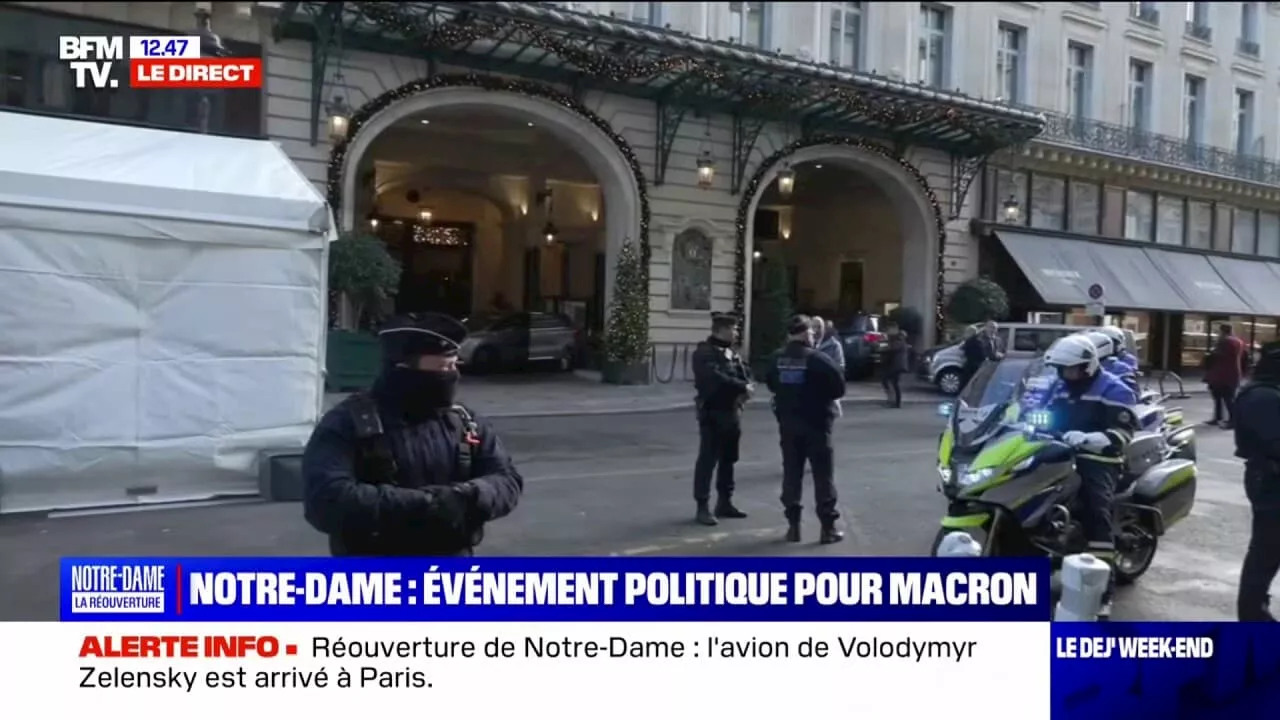 Réouverture de Notre-Dame: le président ukrainien Volodymyr Zelensky est arrivé à Paris