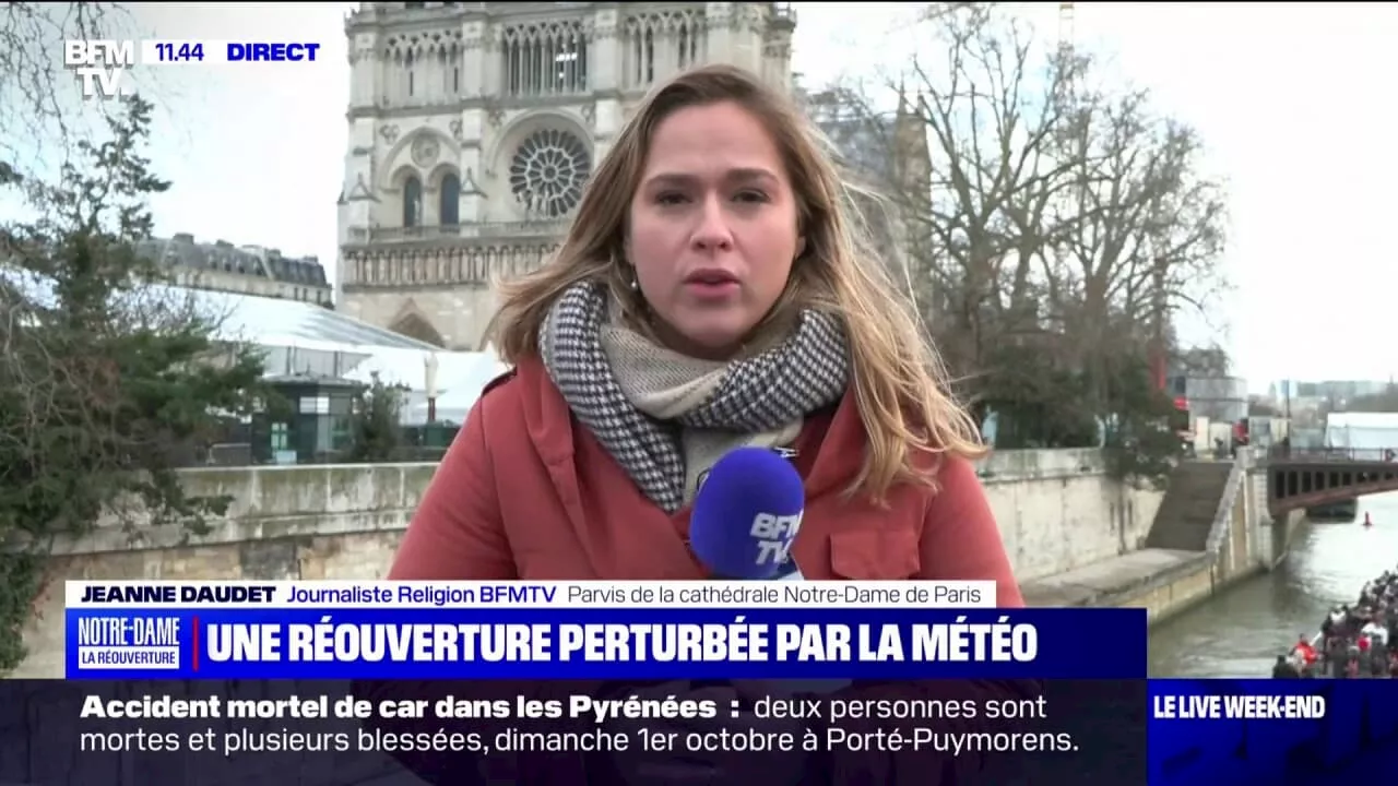 Vents violents, pluie... La réouverture de Notre-Dame de Paris perturbée par la météo