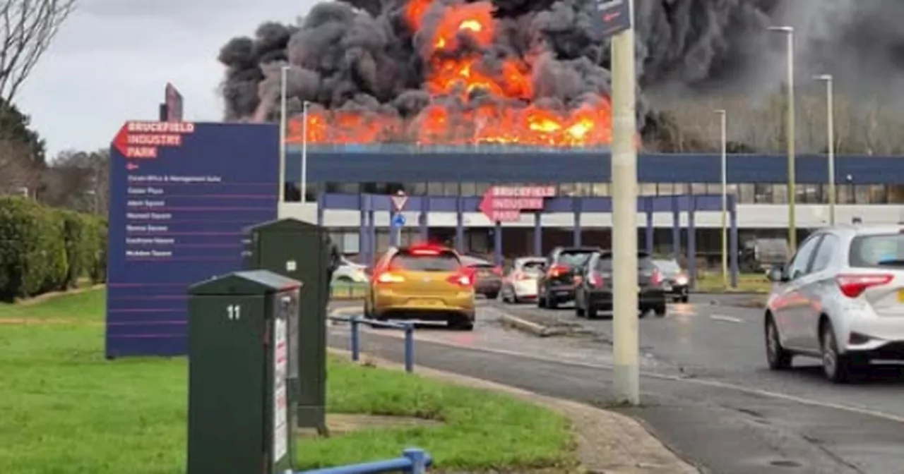 Massive blaze rips through Scots industrial estate as fire crews race to scene