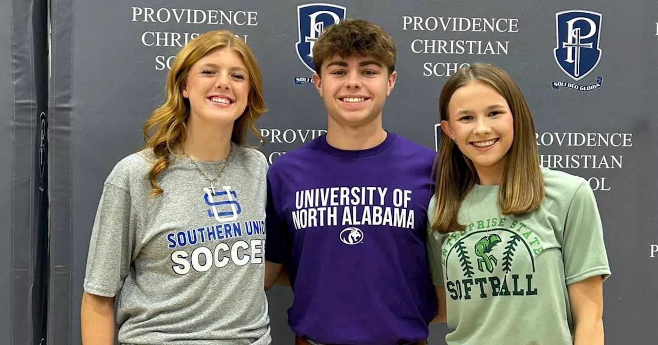 Providence Christian athletes Russ, Pemberton and Smith sign for college