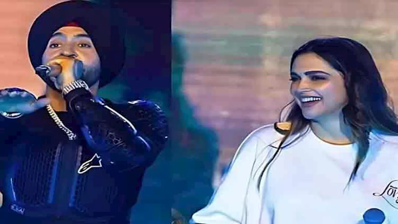 New mom Deepika spends lovable moments at Diljit's concert