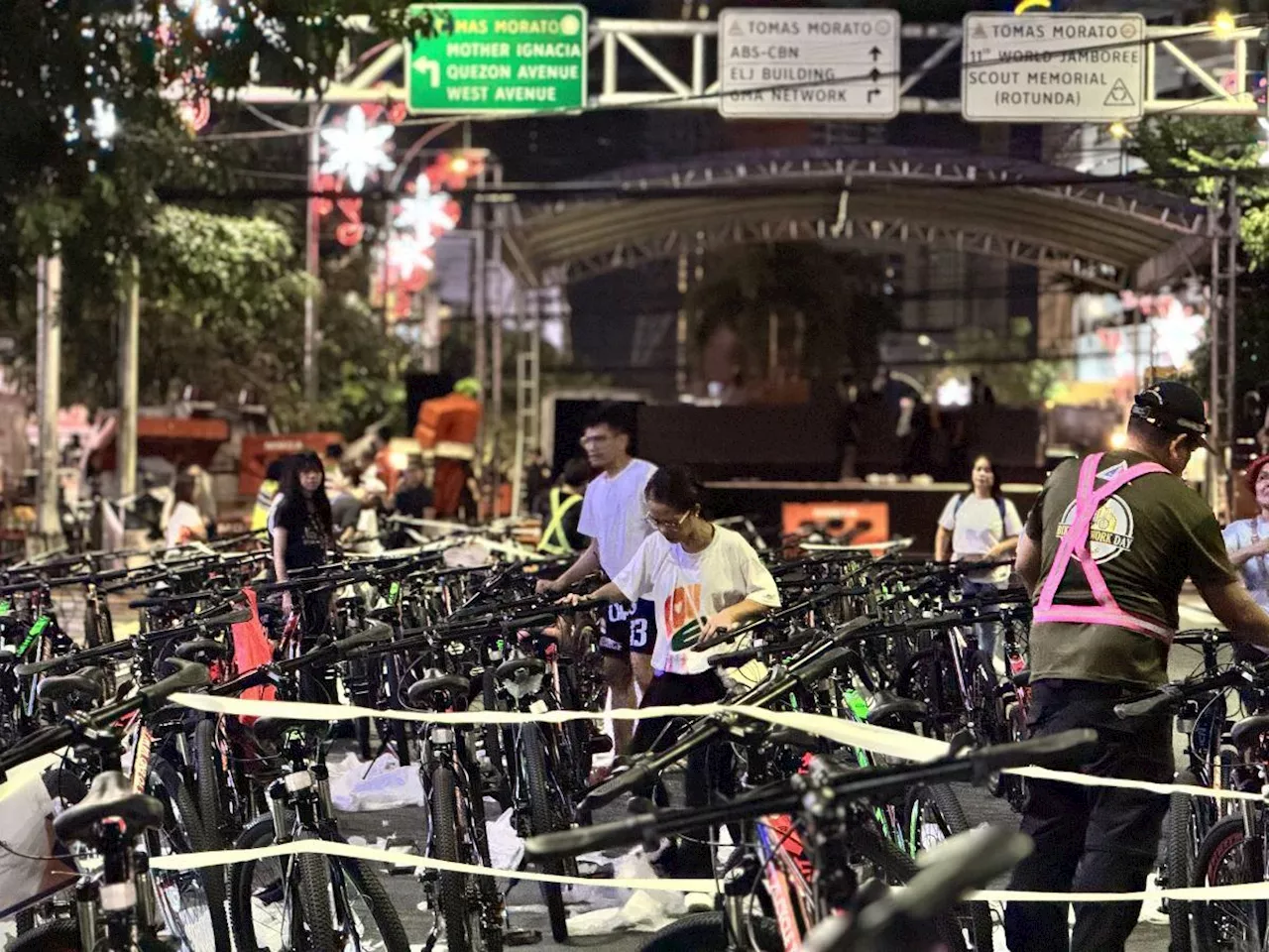 Part of Tomas Morato Ave. in QC now car-less on Sunday mornings