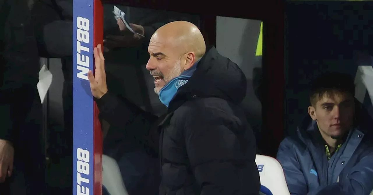 Angry Pep Guardiola makes feelings brutally clear on two Man City incidents vs Palace