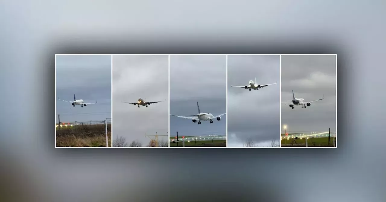 Footage shows skill of pilots landing at Manchester Airport amid Storm Darragh