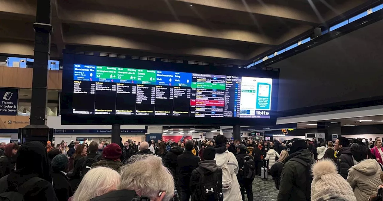 Trains at London’s Euston station cancelled and delayed amid rail chaos