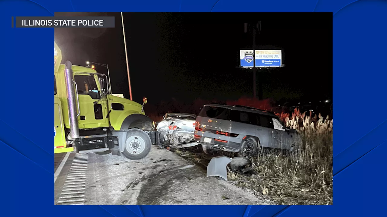 Driver charged with DUI after striking car, Illinois State Police SUV on I-57