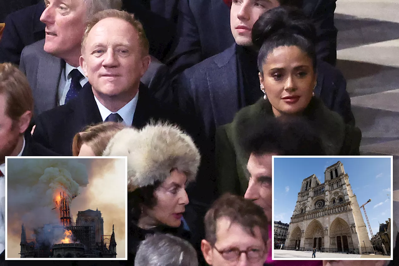 Salma Hayek attends Notre-Dame reopening with French billionaire husband, who donated over $113 million to restore it