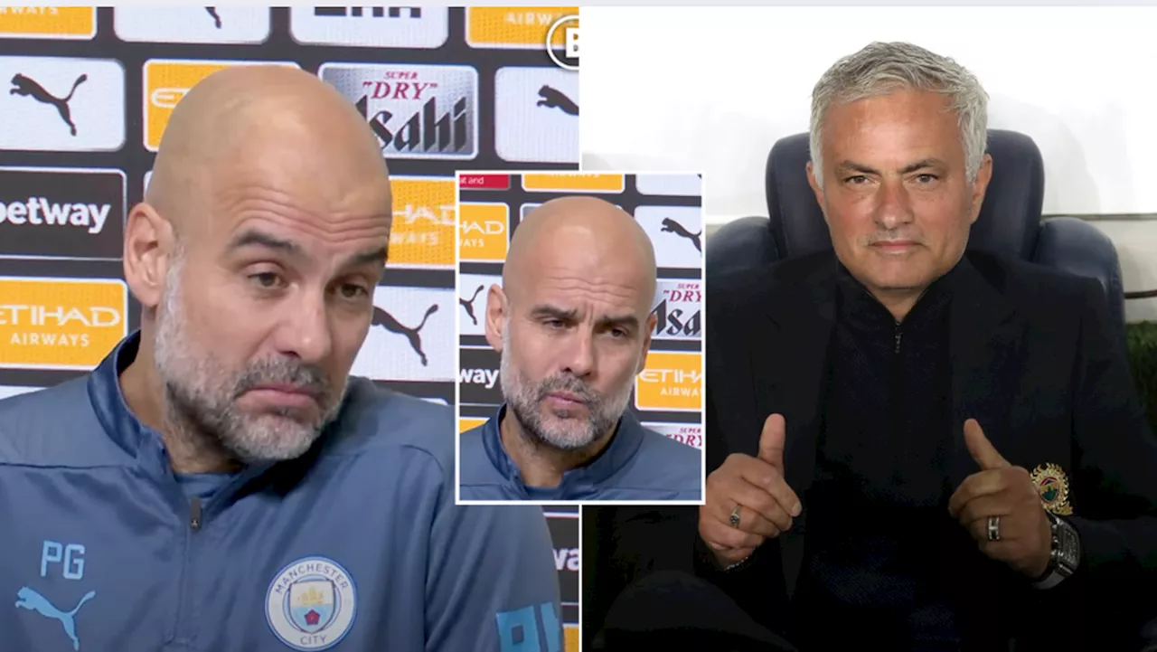 Pep Guardiola fires back at Jose Mourinho with six-word comment after his 'fairly and cleanly' dig at Man City