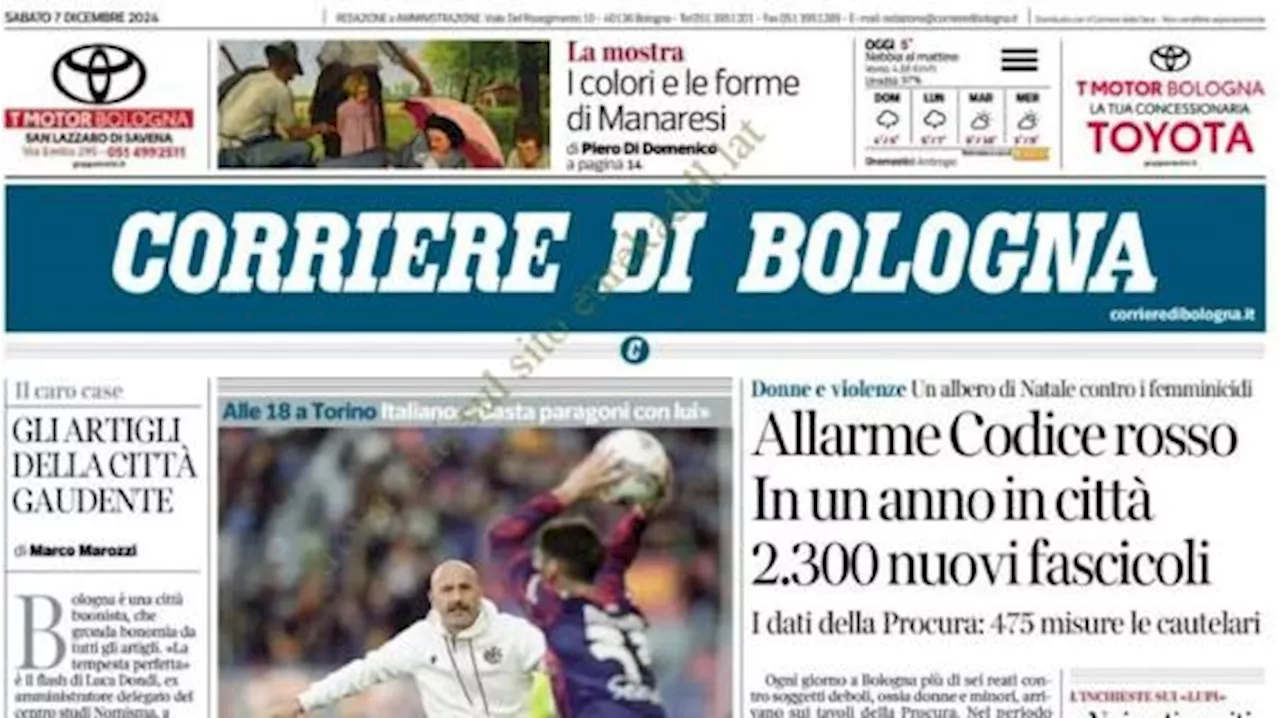 Corriere di Bologna in prima pagina sui rossoblù: 'Assalto a Thiago Motta'