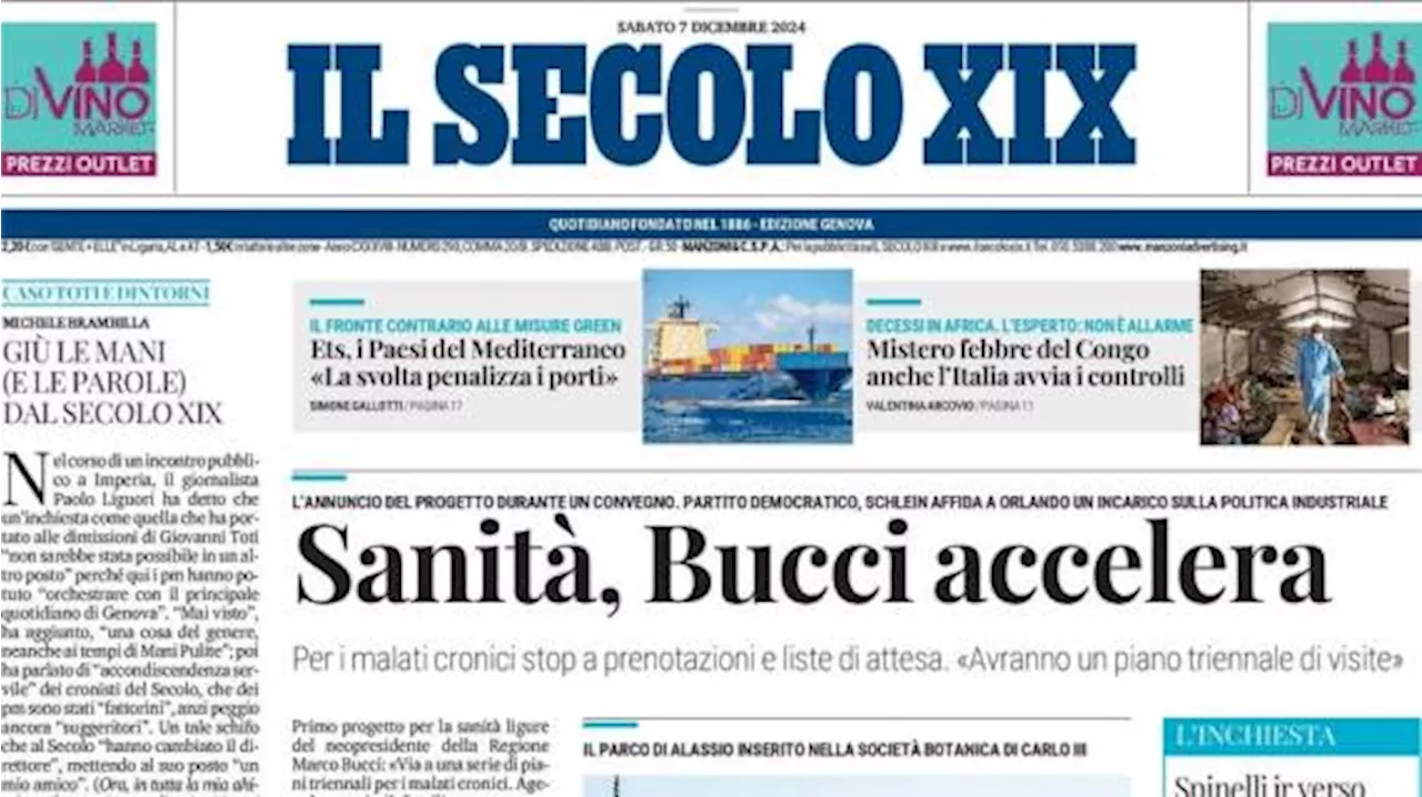 Il Secolo XIX in prima pagina: 'Genoa a caccia della prima vittoria in casa'