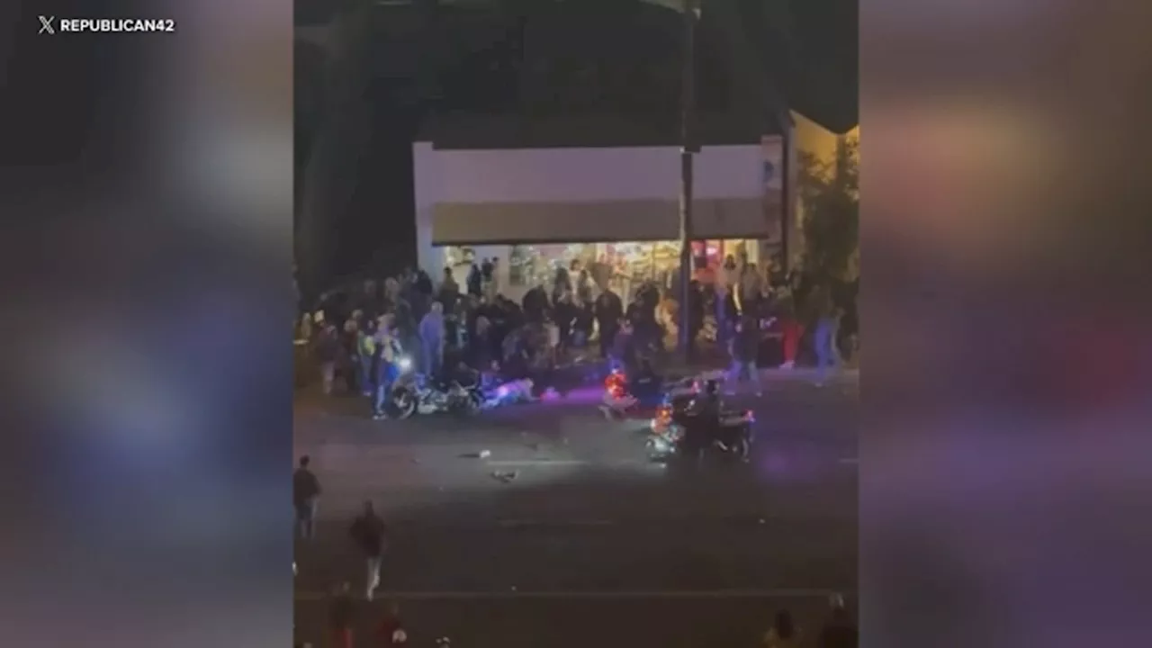 At least 10 injured after officer on motorcycle crashes into crowd at Palm Springs holiday parade