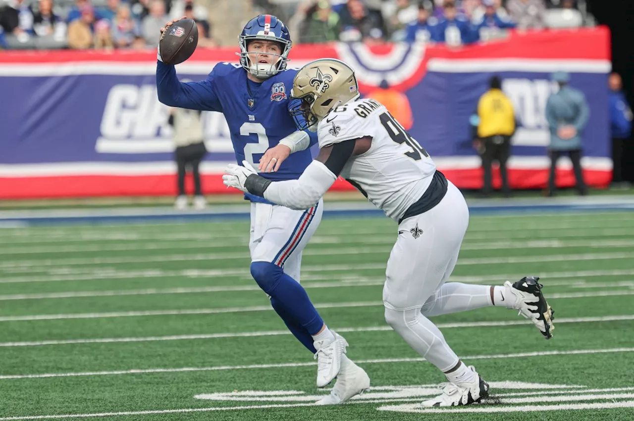 Gano's tying field goal blocked, Giants fall to Saints 14-11