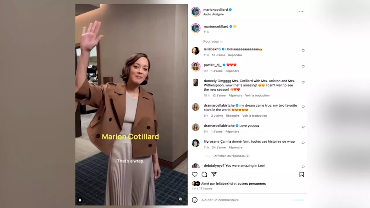 Marion Cotillard annonce la fin du tournage de la saison 4 de la série «The Morning Show»