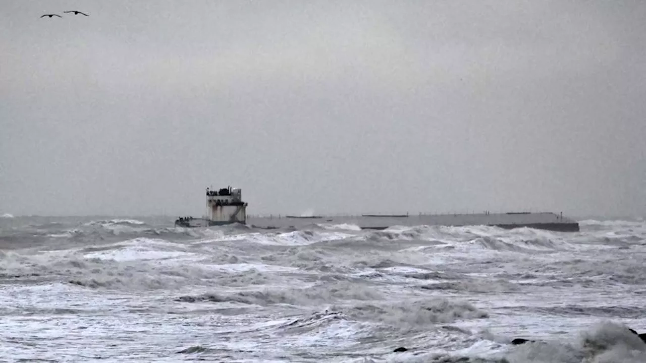 Tempête Darragh : un bateau de plus de 120m de long s’est échoué en Seine-Maritime