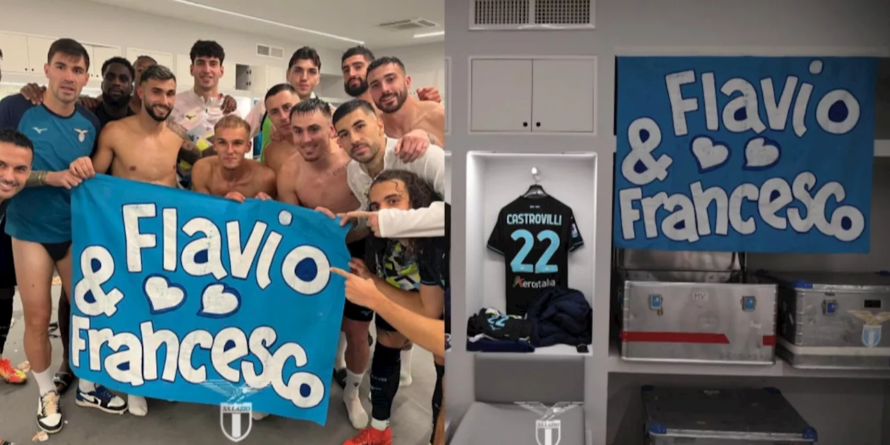 La Lazio batte il Napoli: lo striscione nello spogliatoio emoziona i tifosi