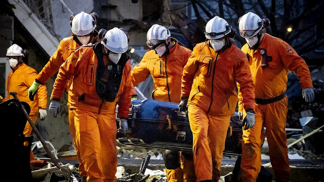 Hague explosion death toll rises to five as Dutch rescuers continue to search the rubble for...