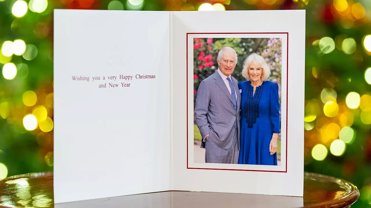 King Charles and Queen Camilla pose casually in the gardens of Buckingham Palace for their annual...