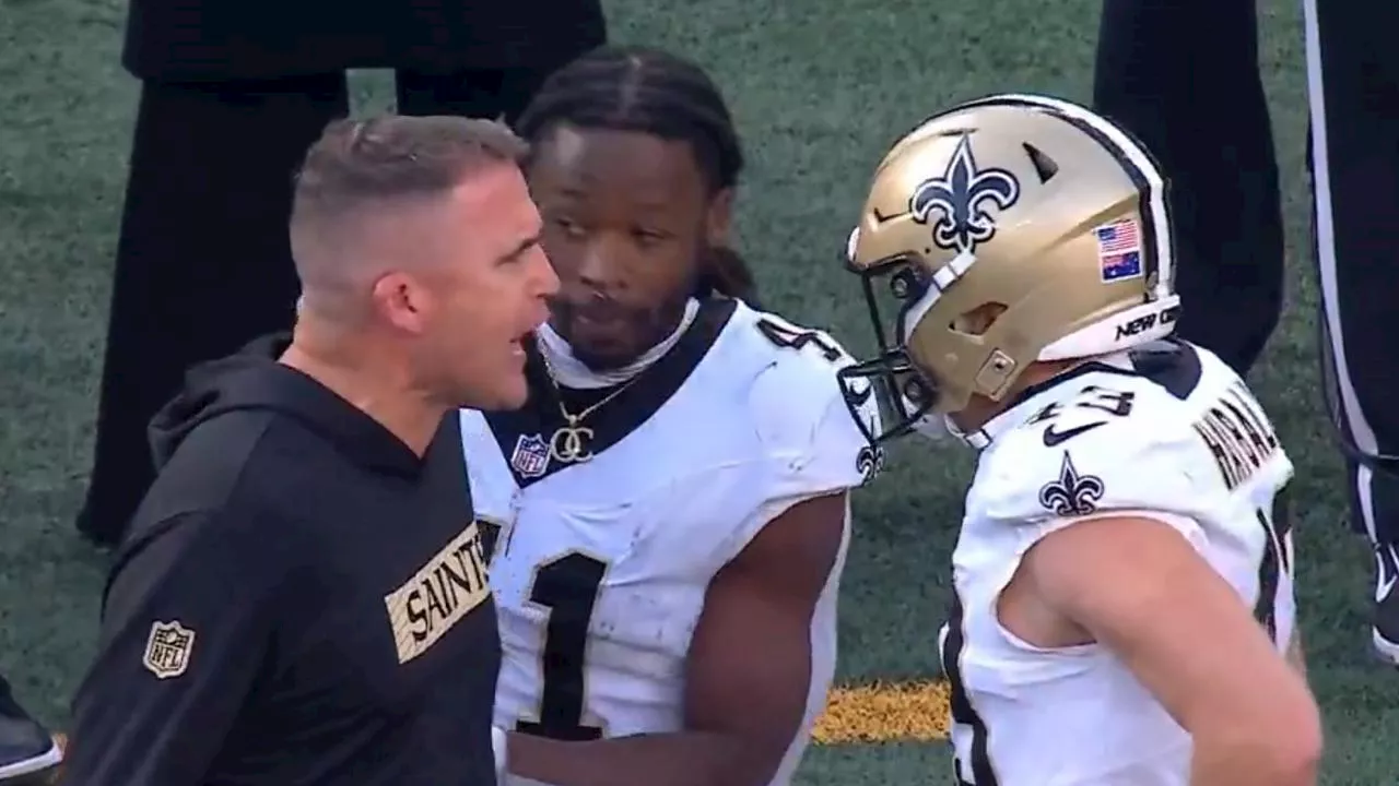 Coach erupts at Aussie in stunning sideline spray; fan’s brutal ‘dumpster fire’ act: NFL Wrap