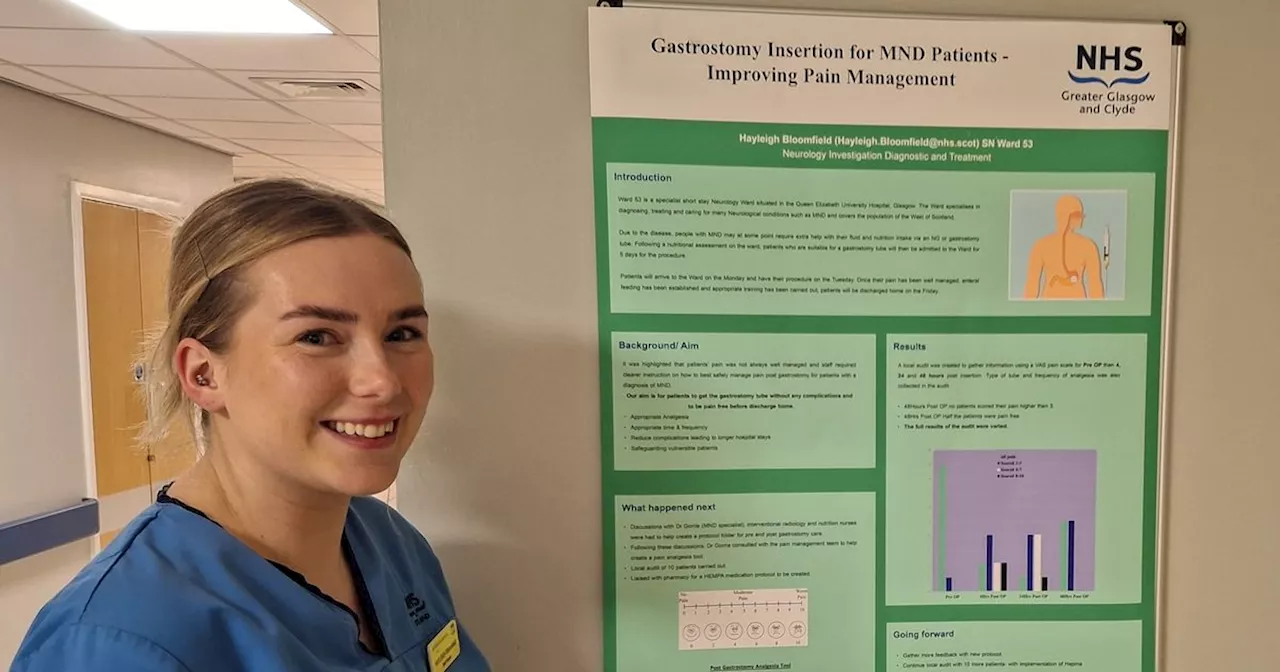 Young Glasgow nurse receives national recognition for new MND pain management protocol