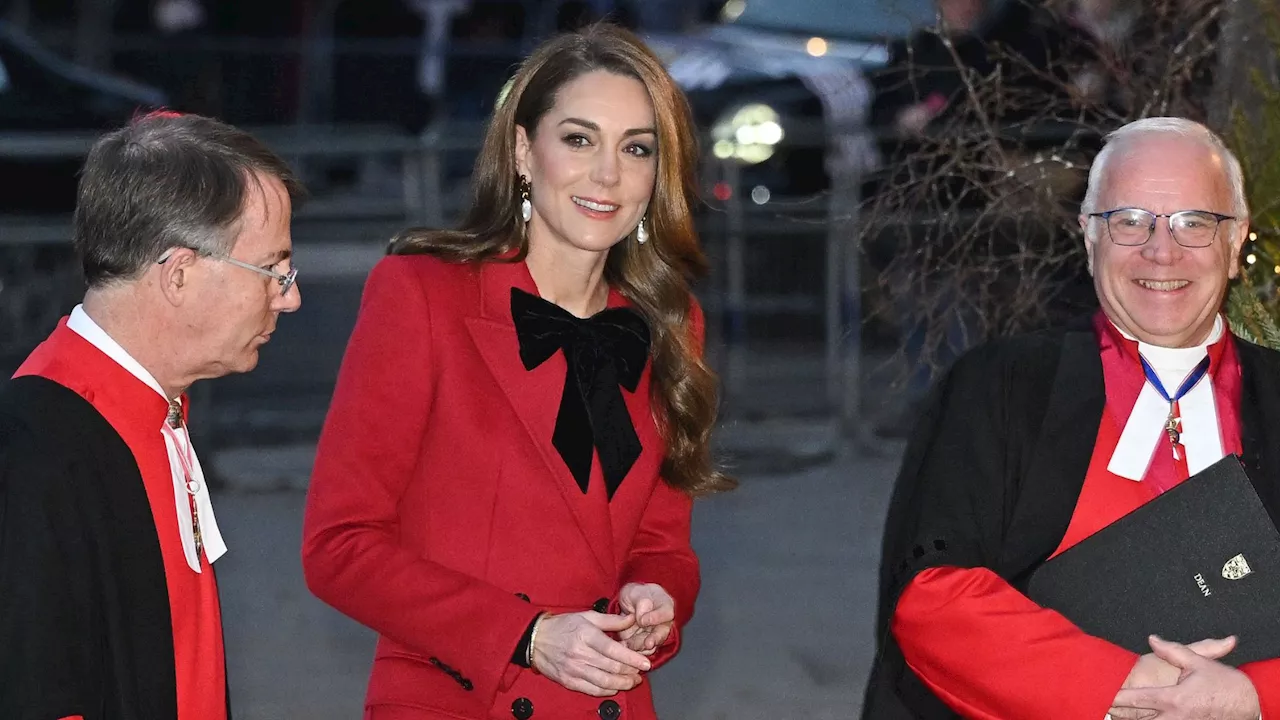 Kate Middleton, splendide dans un manteau rouge, accepte de faire une confidence sur sa santé