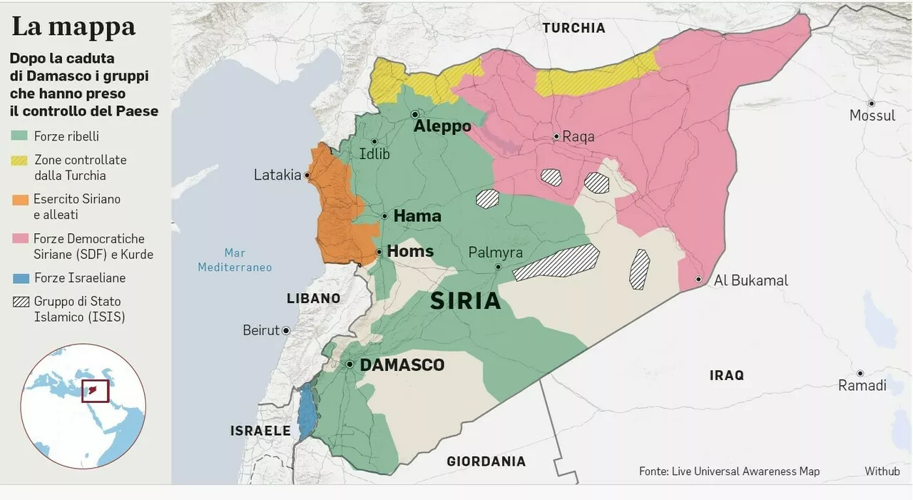 Siria, cade Damasco: ribelli vittoriosi in 11 giorni. Assad fugge e Putin concede l'asilo alla famiglia di Bas