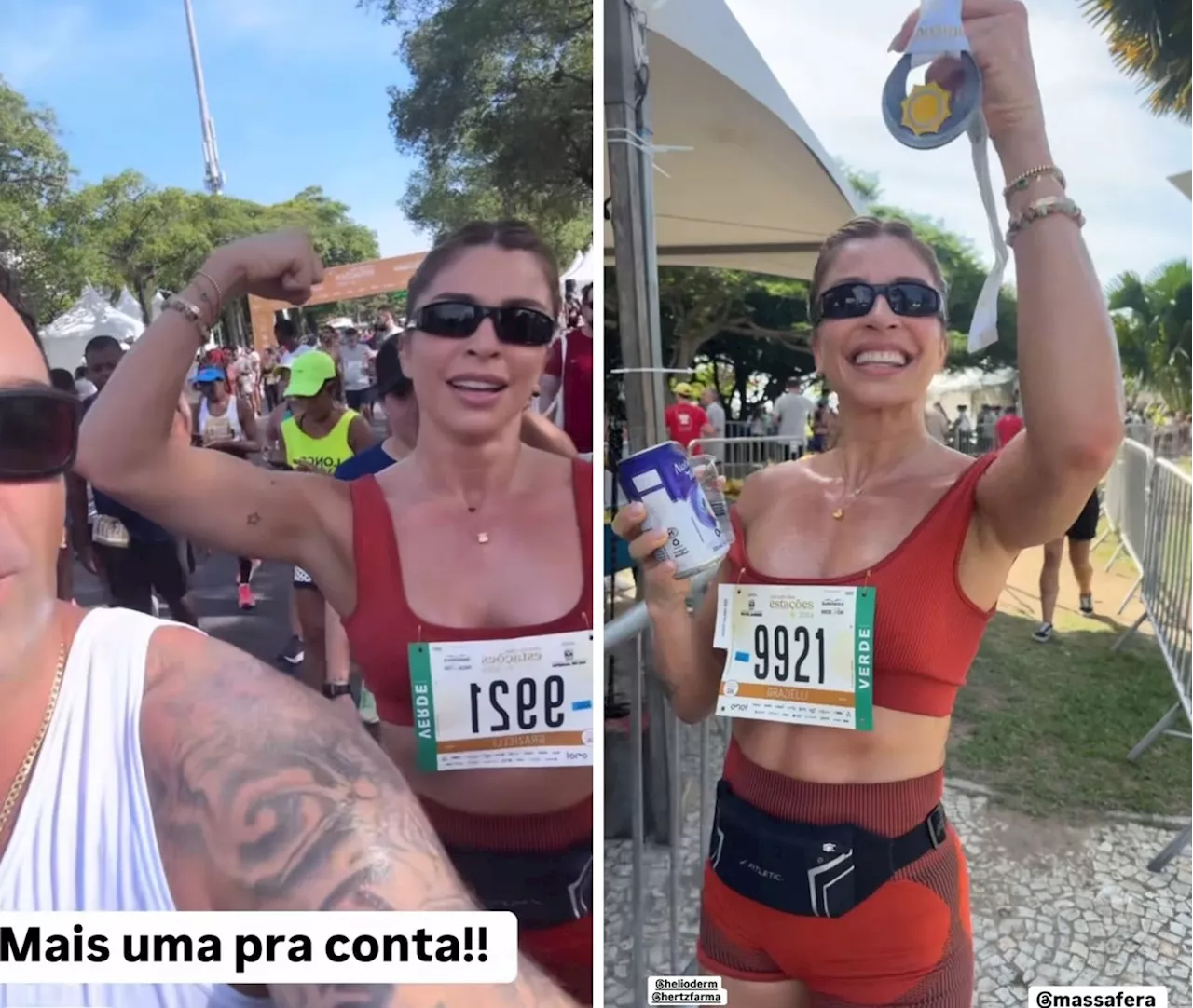 Grazi Massafera participa de corrida de rua no Rio