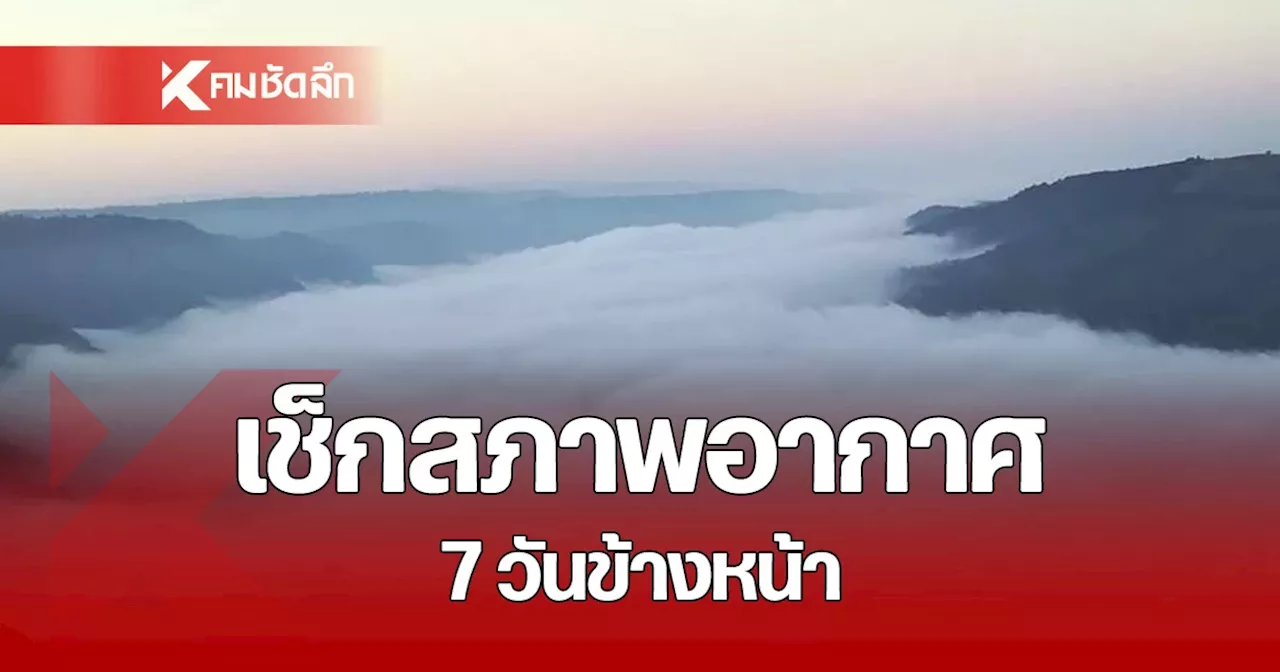 กรมอุตุฯ พยากรณ์อากาศ 7 วันข้างหน้า 8-14 ธ.ค. 67 กทม. อุณหภูมิต่ำสุด 20 องศา