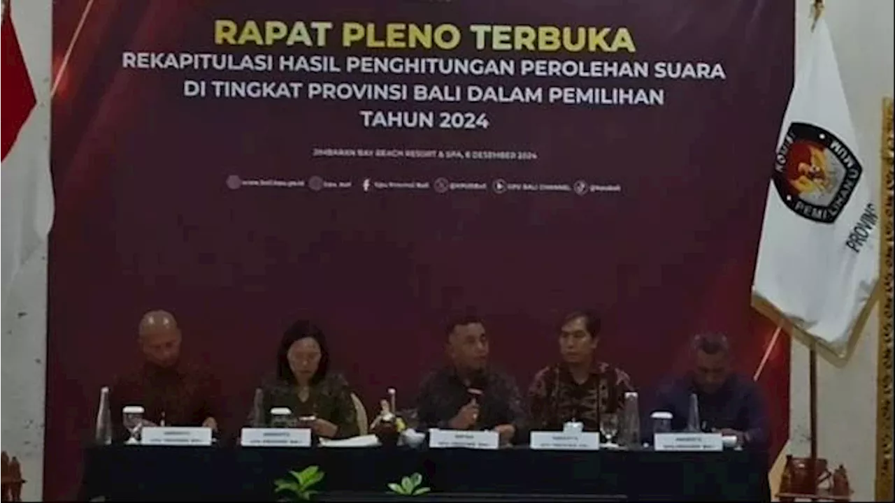 KPU Bali Resmi Umumkan Hasil Perhitungan Pilkada 2024, Suara Pasangan Koster-Giri Tertinggi