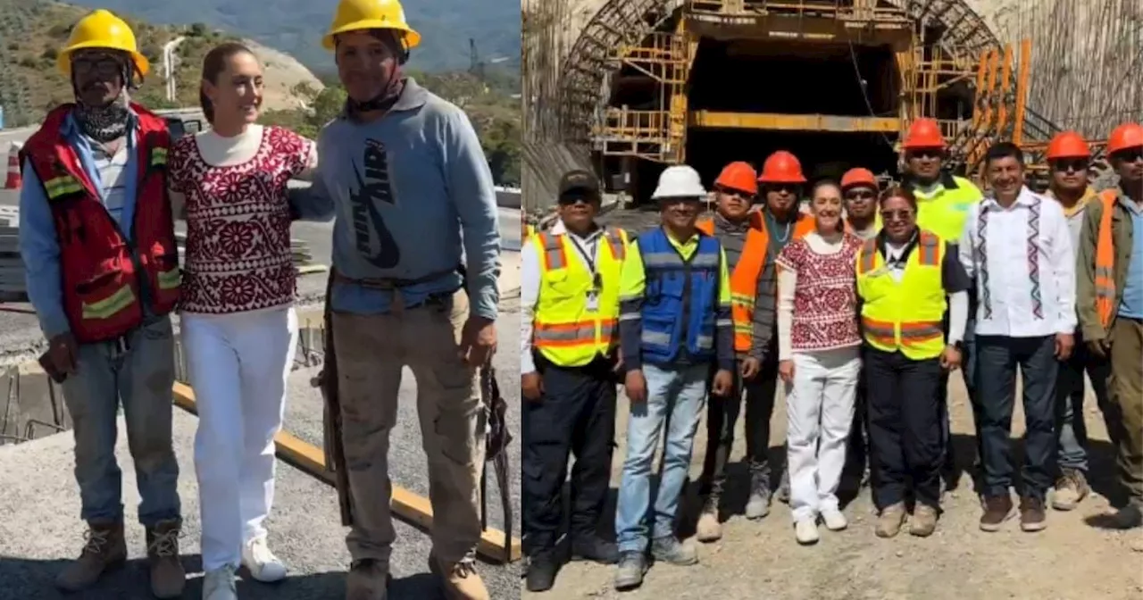 Claudia Sheinbaum supervisa avances del Tren Interoceánico en Oaxaca