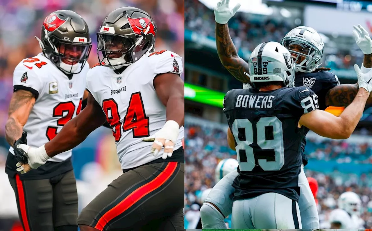 Buccaneers vs Raiders: Dónde y a qué hora ver HOY partido de la NFL semana 14