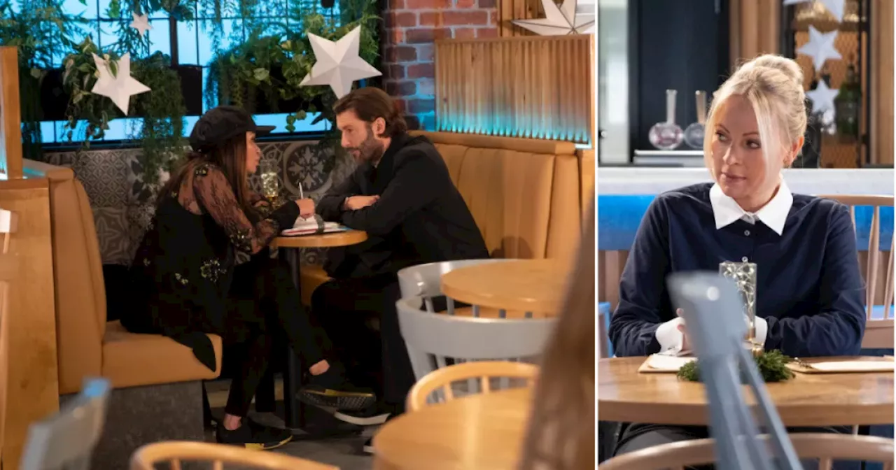 Lisa jealous as Carla dines a dashing client in Coronation Street