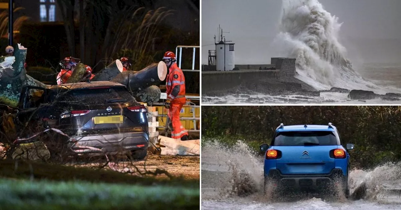 Storm Darragh tracker map shows weather warnings as strong winds batter UK