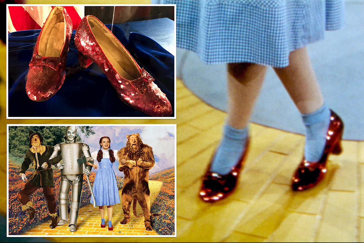 Stolen ruby slippers worn by Judy Garland in ‘The Wizard of Oz’ are auctioned for $28 million