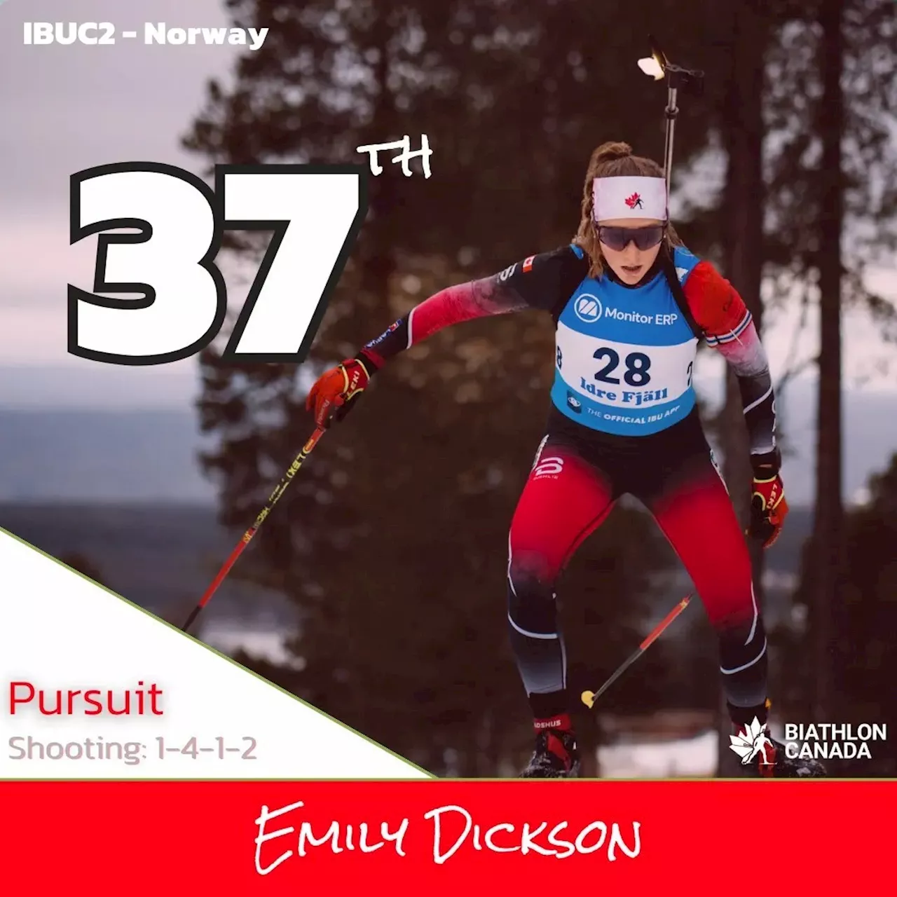 Biathlete Emily Dickson ends week in Norway, finishes 37th in pursuit