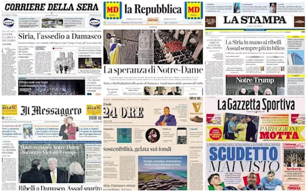 Le prime pagine dei quotidiani di oggi 8 dicembre: la rassegna stampa di Sky TG24