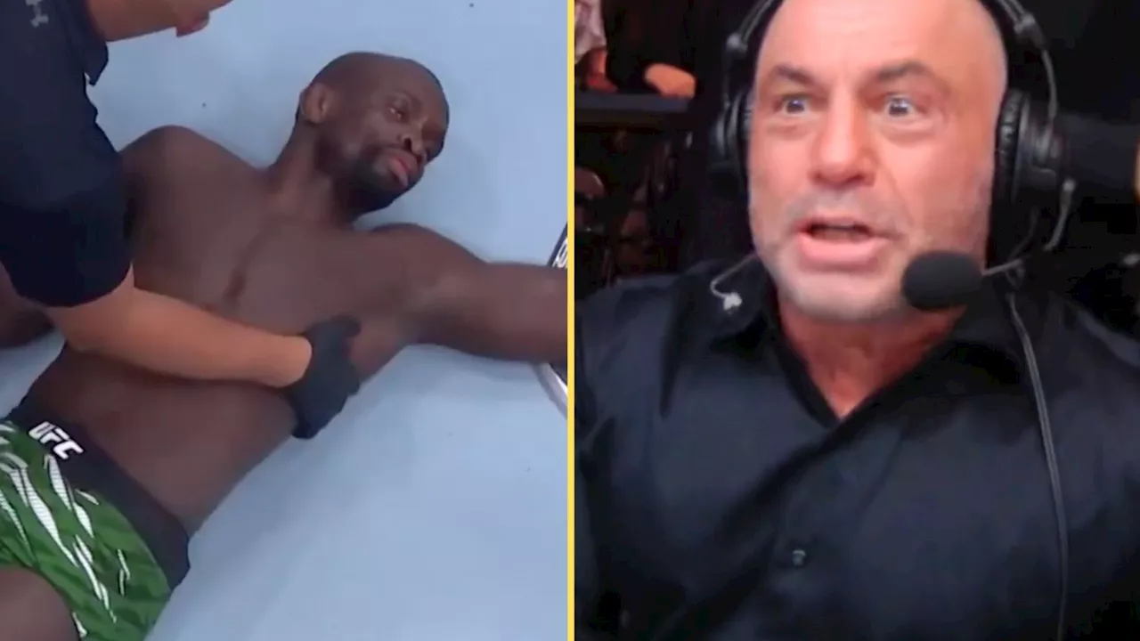 – Joe Rogan reacts to wild UFC 310 finish that makes history and leaves opponent uncon...