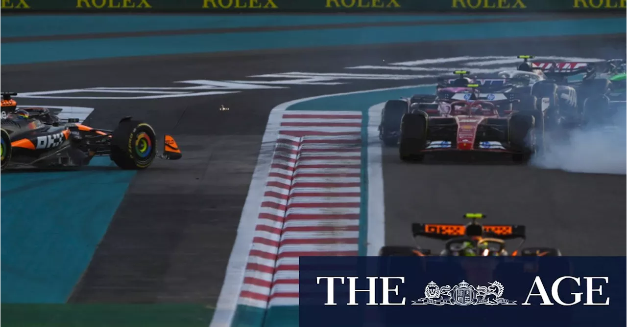 Piastri collides with Verstappen as McLaren end title drought