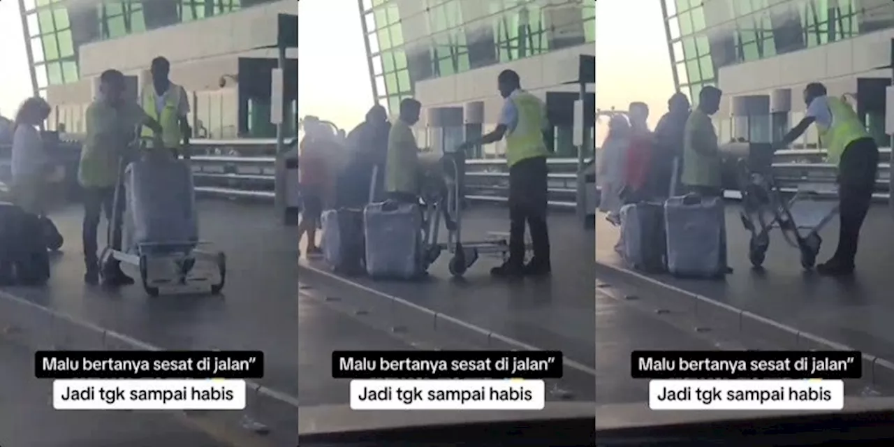 WATCH: Man Hilariously Struggles with Airport Trolley, Receives Assistance from Attendant