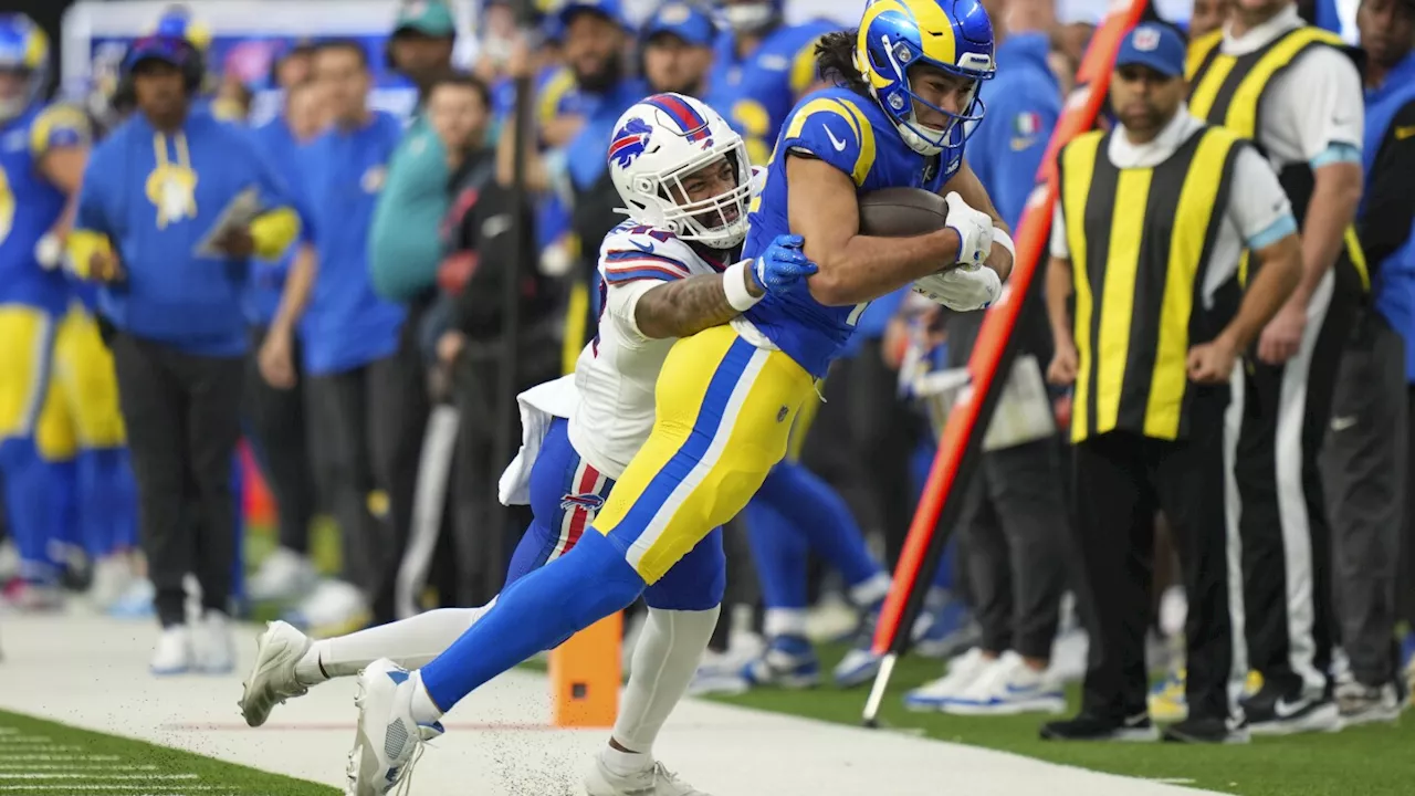 Allen sets NFL mark with 3 TD passes and 3 TD runs, but Stafford's Rams hold off Bills 44-42