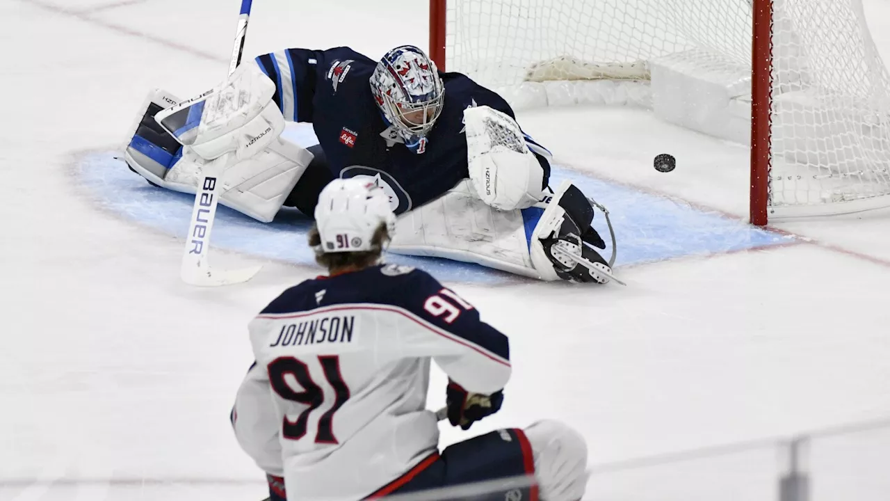 Kent Johnson scores twice in the third as Blue Jackets defeat Jets 4-1