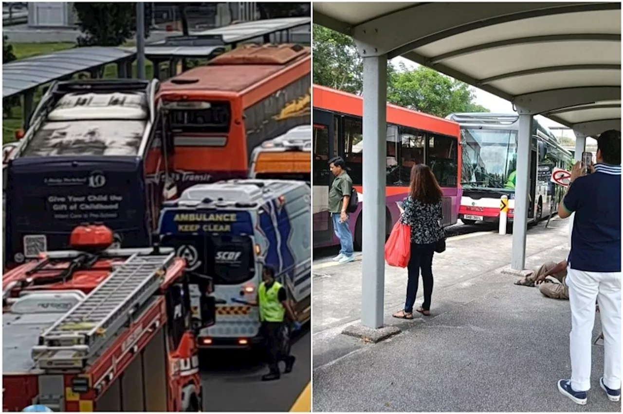 Driver and 8 passengers taken to hospital after buses collide at Upper Thomson bus stop