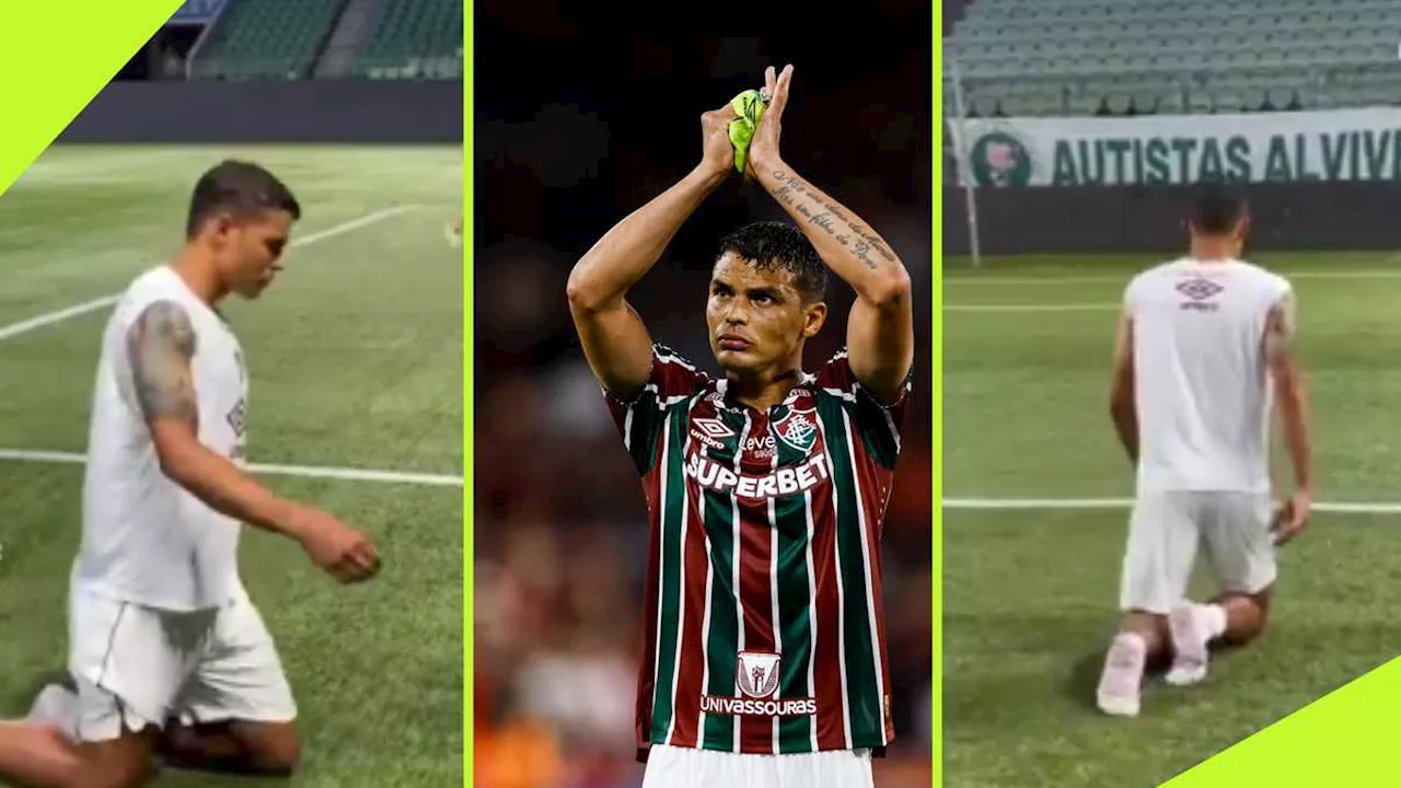 Thiago Silva Spotted Crawling Length of Pitch on Knees After Fluminense Match