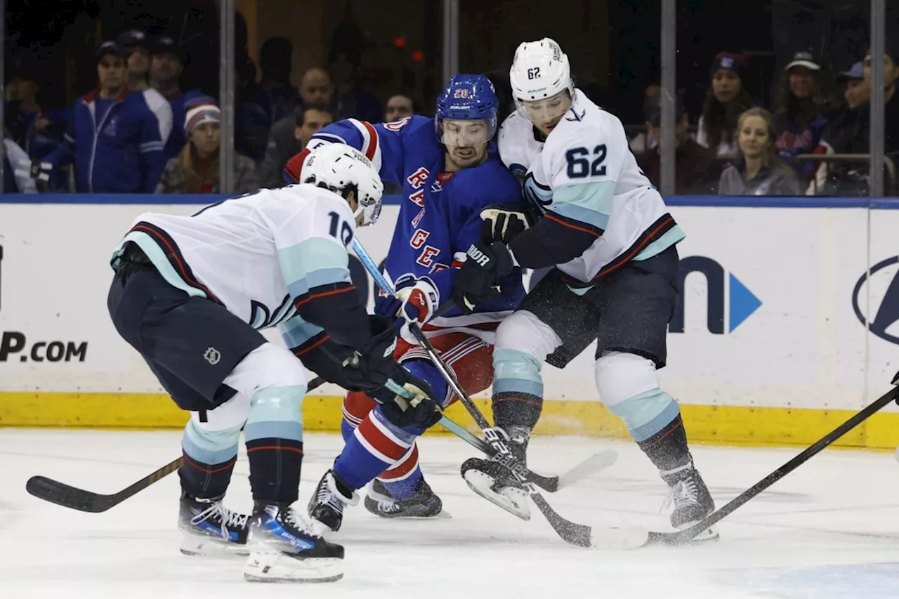 NHL roundup: Kraken rally past reeling Rangers for 7-5 win