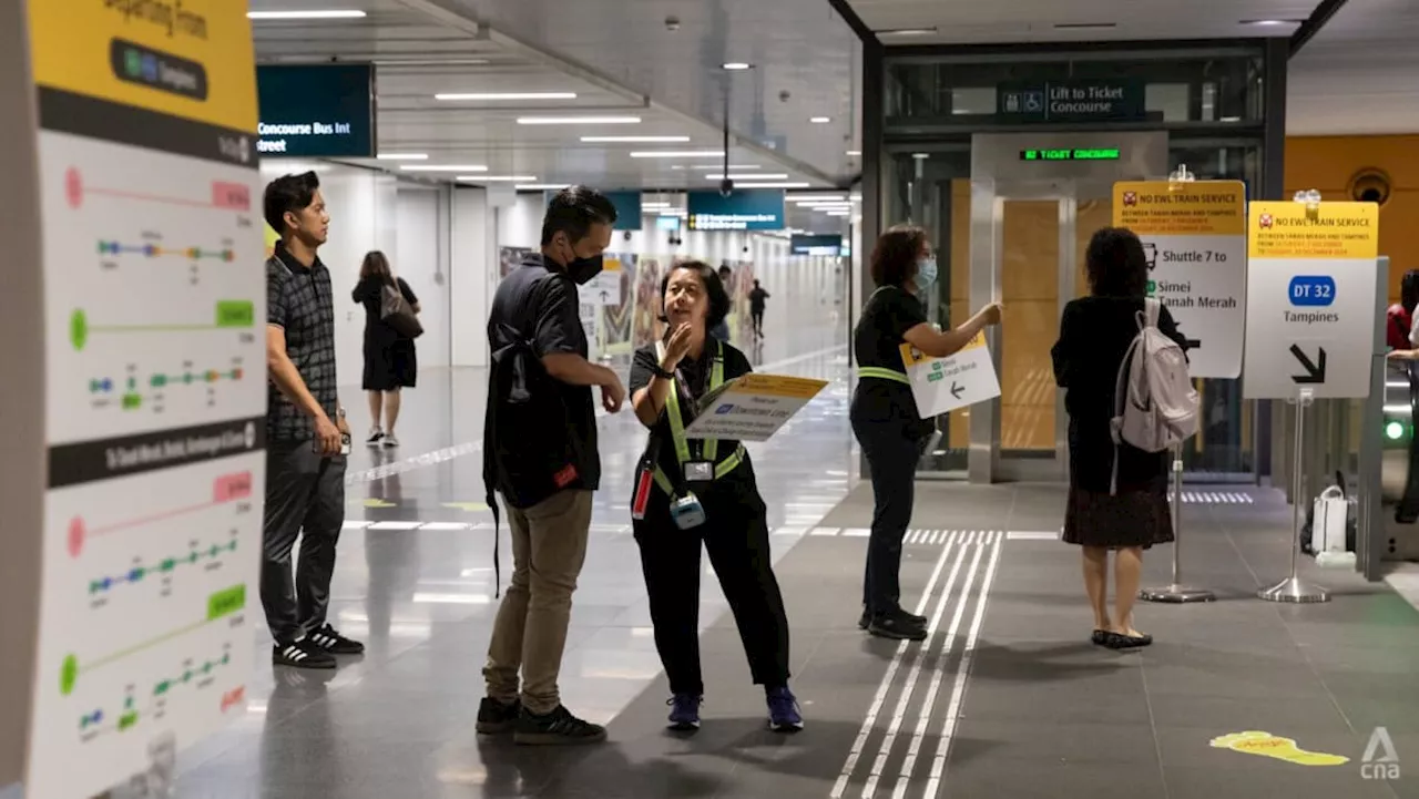 Regular train service between Tanah Merah and Tampines MRT stations to resume on Tuesday