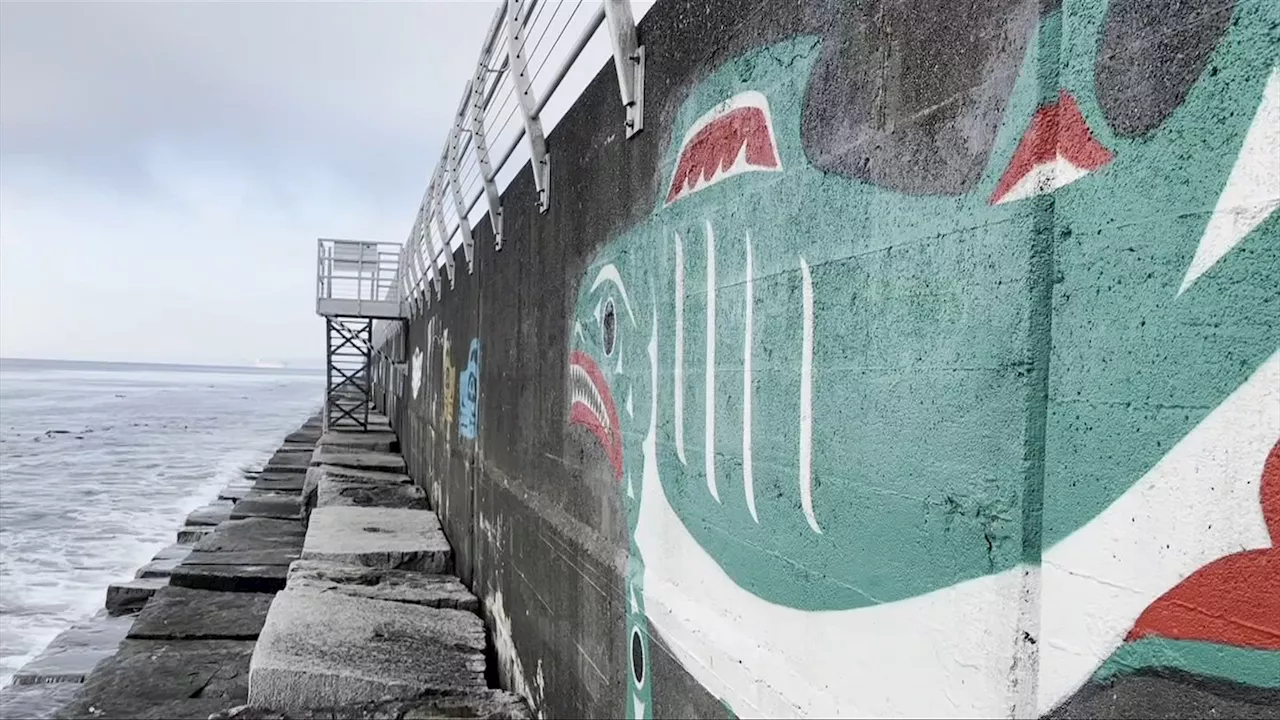 ‘A big, real impact’: Metis artist restores sprawling Indigenous mural along Victoria’s Breakwater