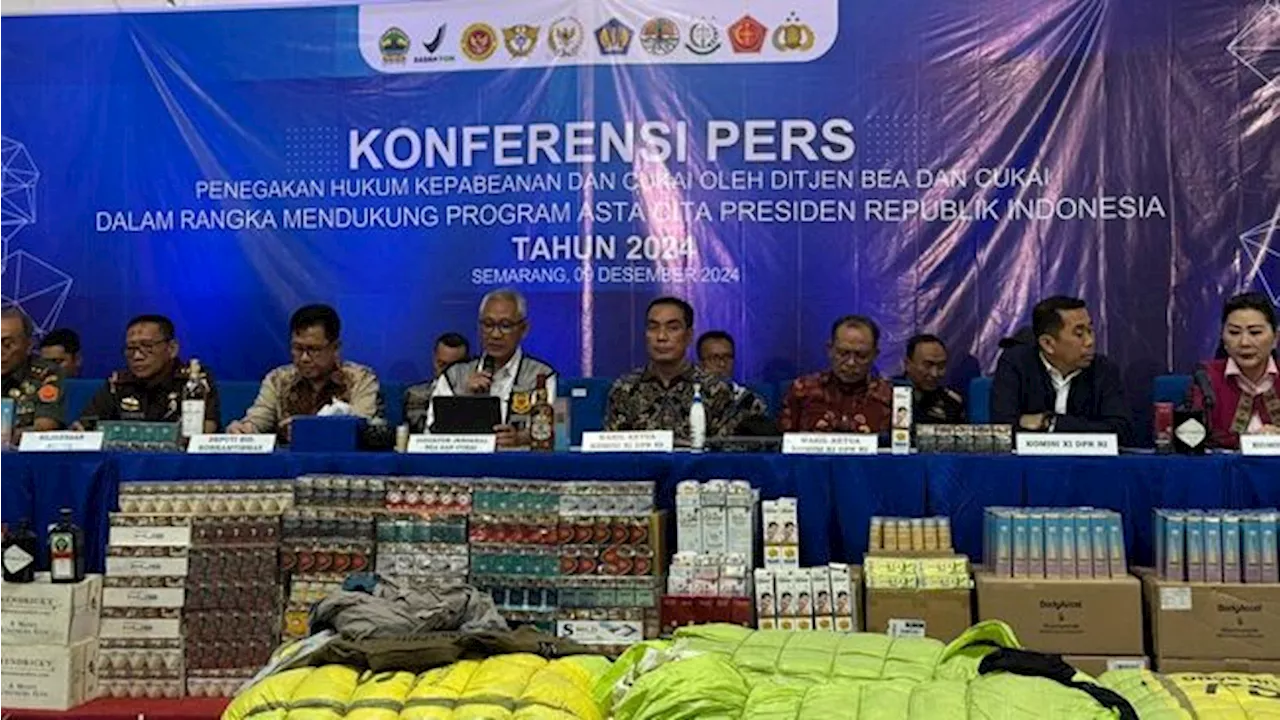 Bea Cukai Tindak Barang Ilegal Bernilai Miliaran di Jawa Tengah