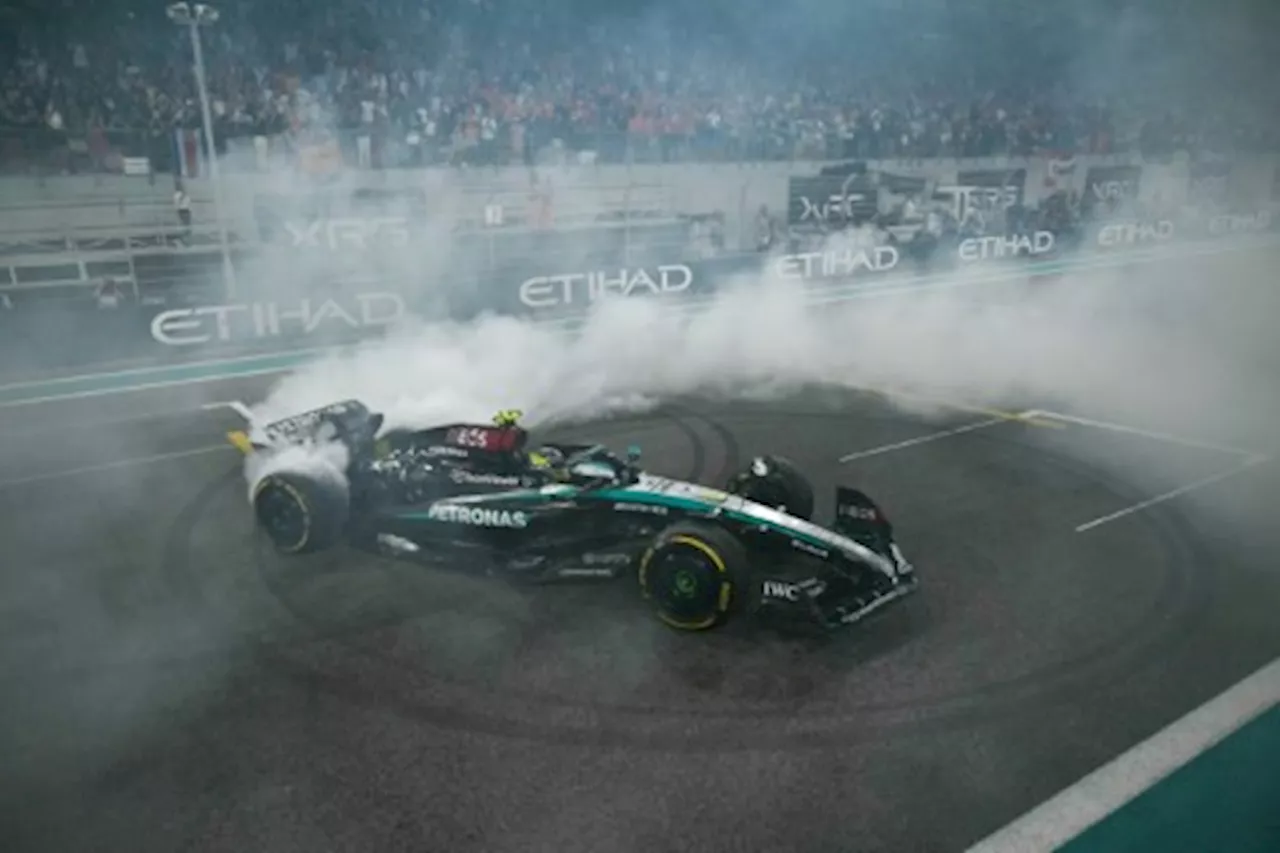 Hamilton ends Mercedes era with cheers, tears and a rousing drive