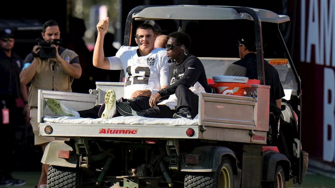 Raiders QB Aidan O'Connell has knee bone bruise